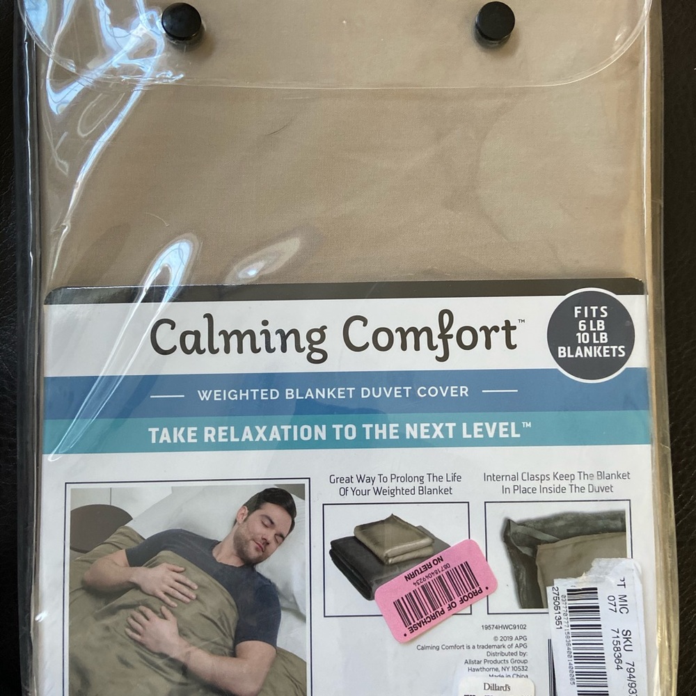 Calming comfort weighted blanket cover